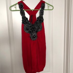 Black and red tank with beading!